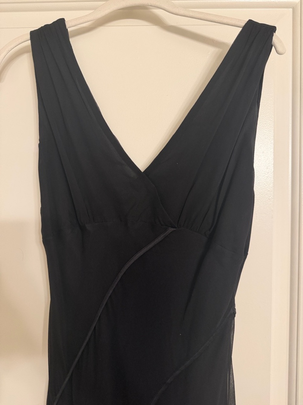 Vintage Y2K Black Silk Slip Dress – 100% Silk, Size 10 - Picture 2 of 4